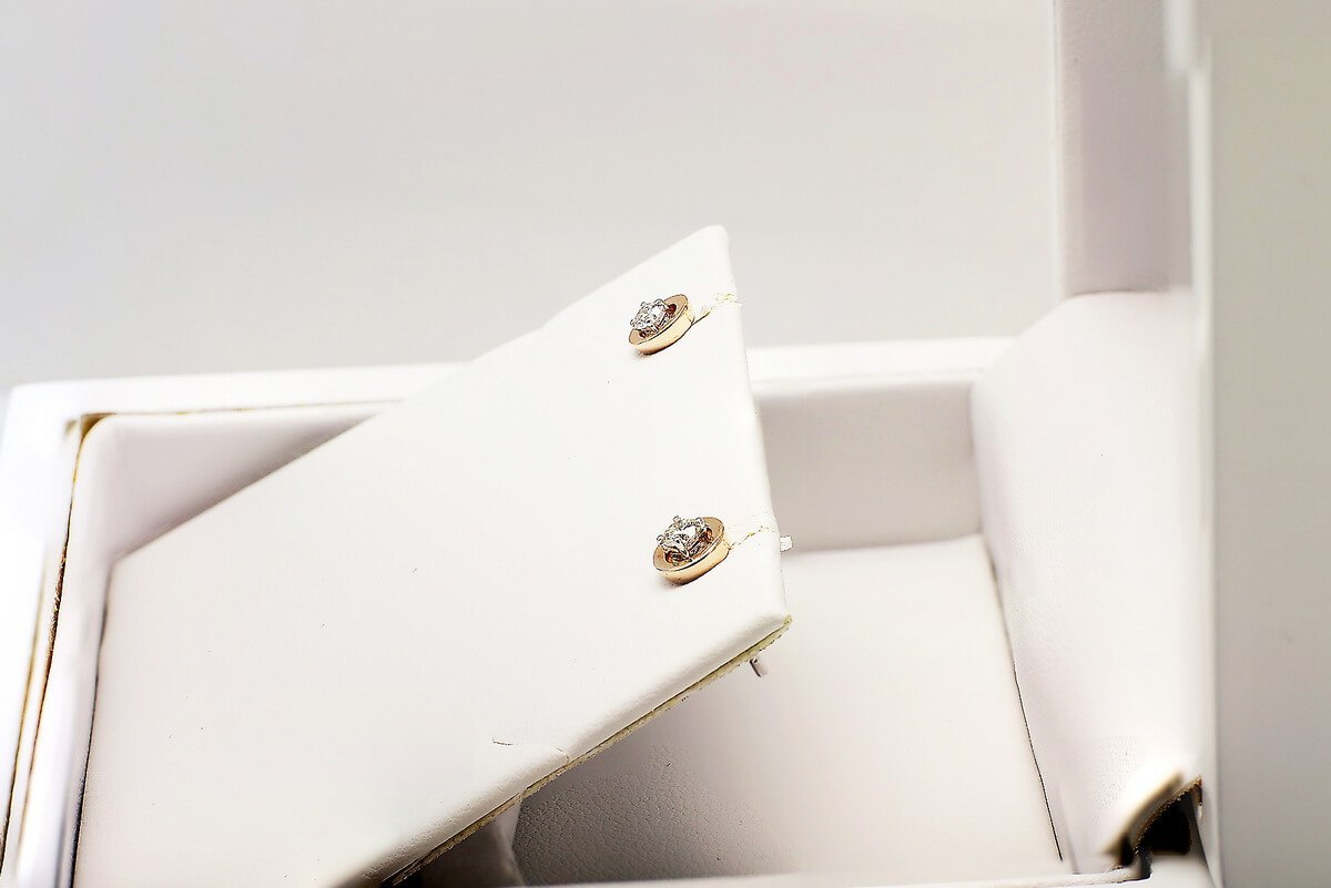 Złote kolczyki KZD5015M - Diament